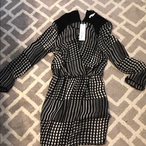 Parker black and white checkered dress